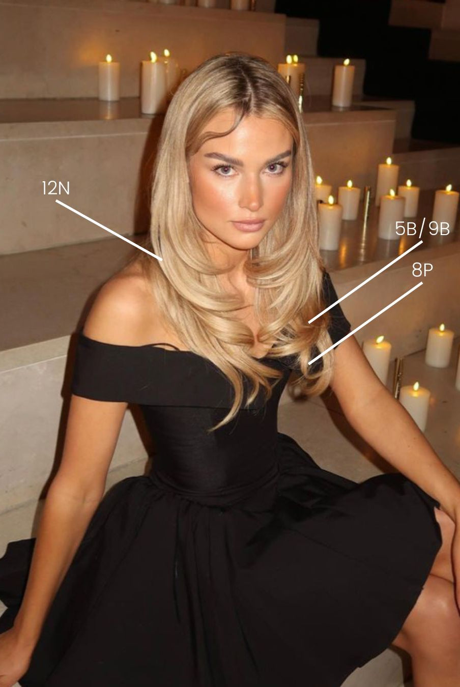 BHBD Tape extensions: 35cm, 50cm, 60cm. Platinum neutral 100% real hair.