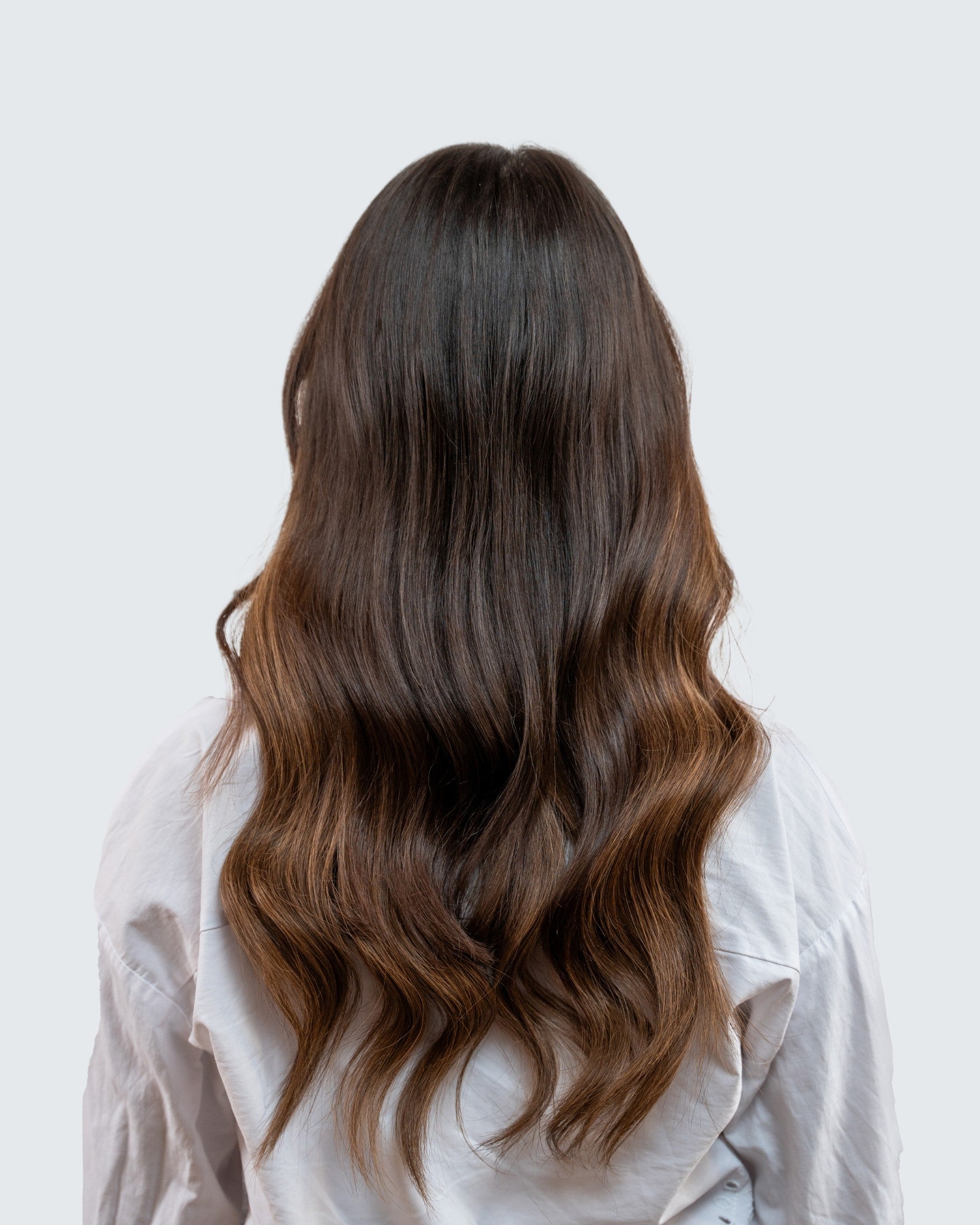 Hairband 5NG/6NG – Halo hair extensions in natural golden brown blend; fuller & longer hair in 60 seconds; 40cm/16 inch. 100% Remy hair, gentle extensions.