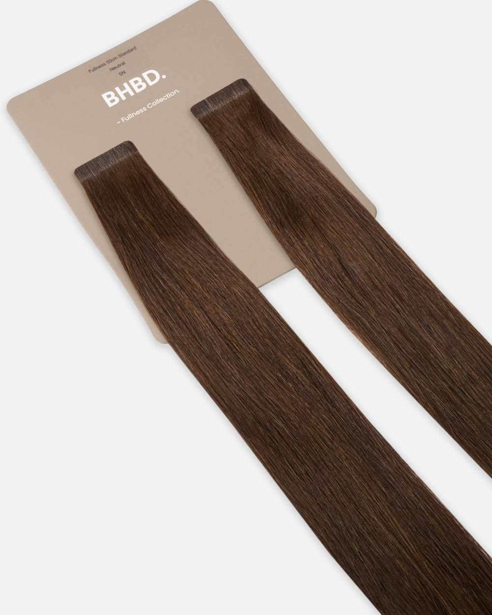 BHBD Fullness 5N – Remy human hair extensions in medium natural brown; adds 10% extra volume; available in 35cm and 50cm. 100% Remy hair, gentle extensions.