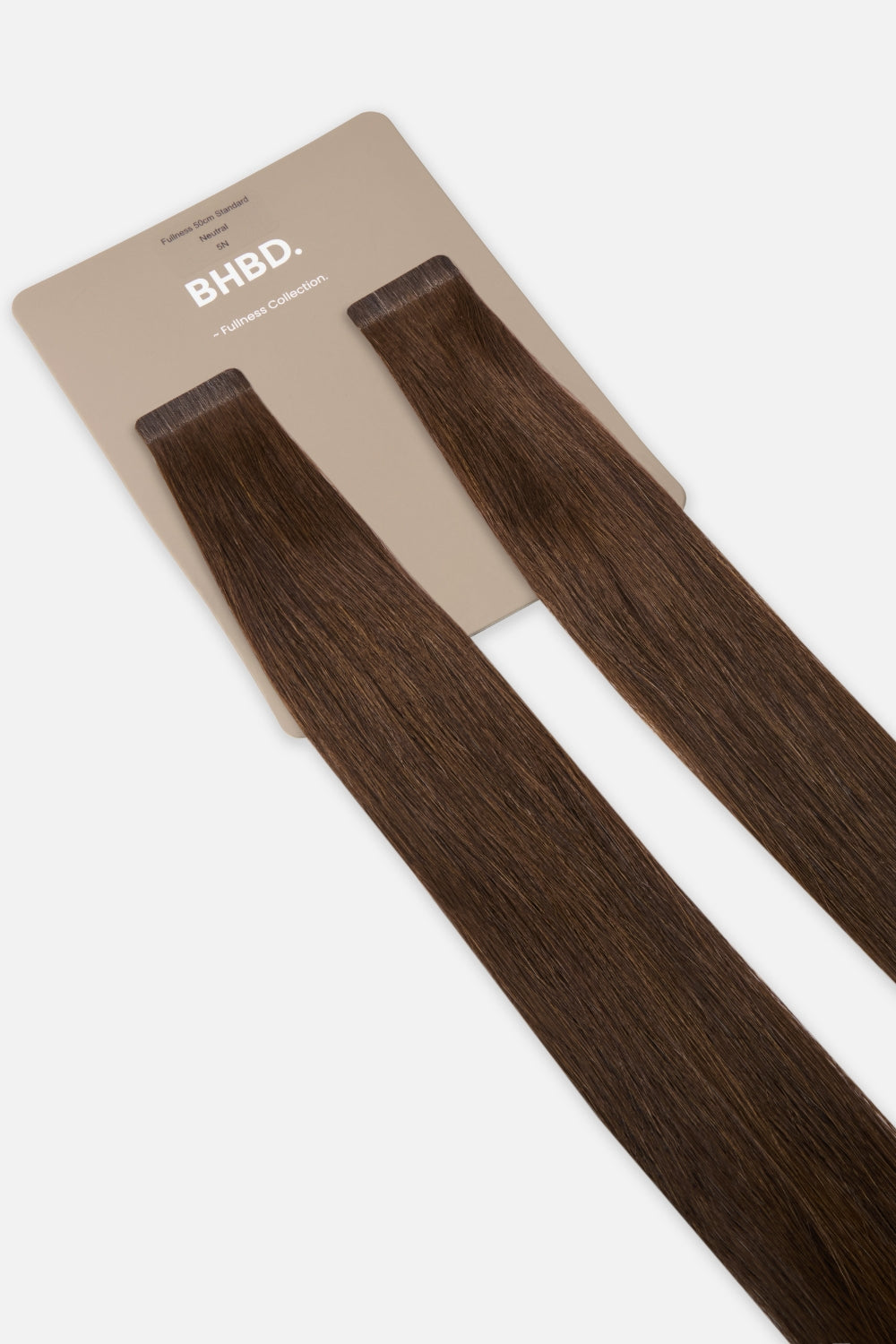BHBD Fullness 5N – Remy human hair extensions in medium natural brown; adds 10% extra volume; available in 35cm and 50cm. 100% Remy hair, gentle extensions.