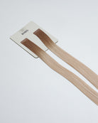 Tape Extensions 8AB/11BP – pre-taped Remy human hair extensions in medium ash blonde and pearl blonde tones; seamless, soft and tangle-free; comes in 35cm, 50cm, and 60cm. 100% Remy hair, gentle extensions.