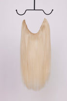 Hairband 12N – Halo hair extensions in light natural blonde; fuller & longer hair in 60 seconds; 40cm/16 inch. 100% Remy hair, gentle extensions.