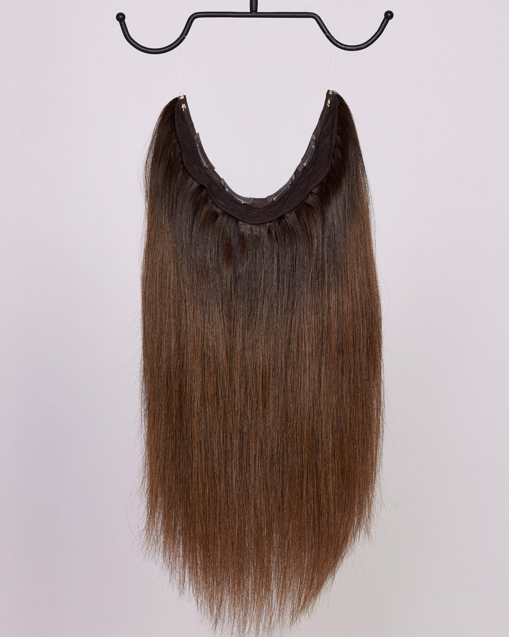 Hairband 5NG/6NG – Halo hair extensions in natural golden brown blend; fuller & longer hair in 60 seconds; 40cm/16 inch. 100% Remy hair, gentle extensions.