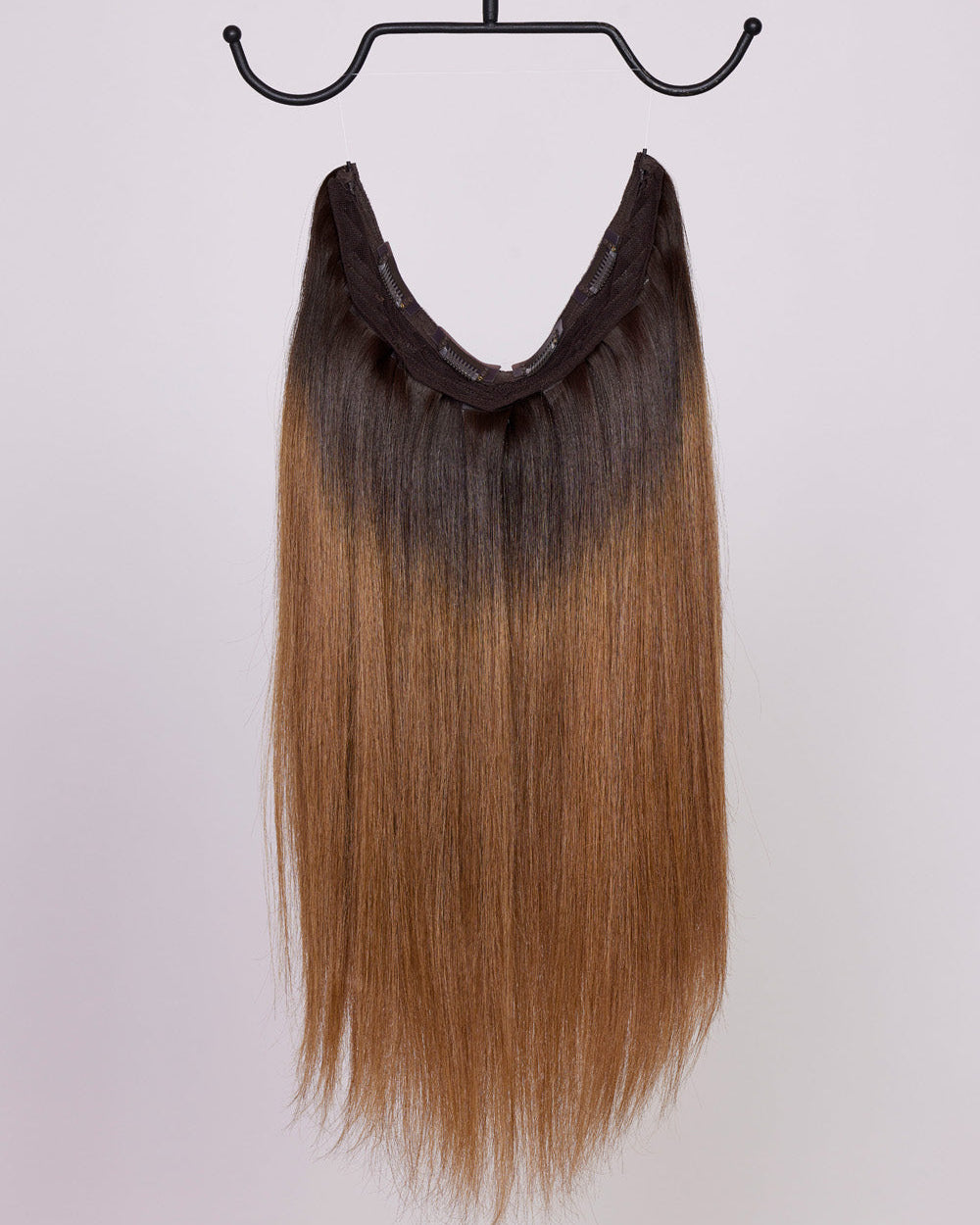 Hairband 4NA/8NG/6NG – Halo hair extensions in ash brown, golden blonde and natural golden brown blend; fuller & longer hair in 60 seconds; 40cm/16 inch. 100% Remy hair, gentle extensions.
