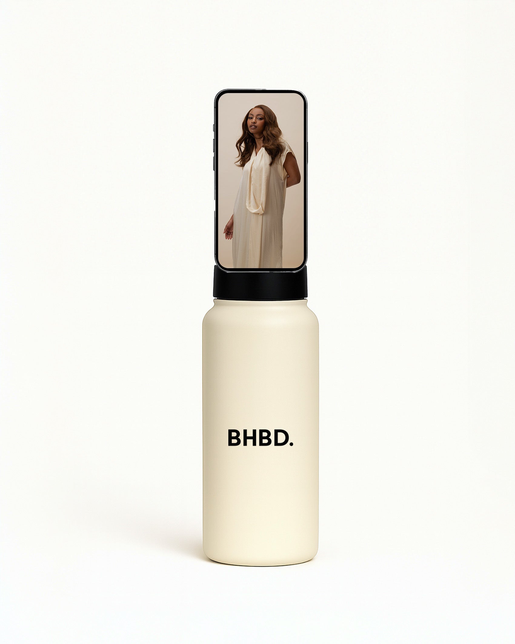 Vattenflaska med sugrör och rostfritt stål