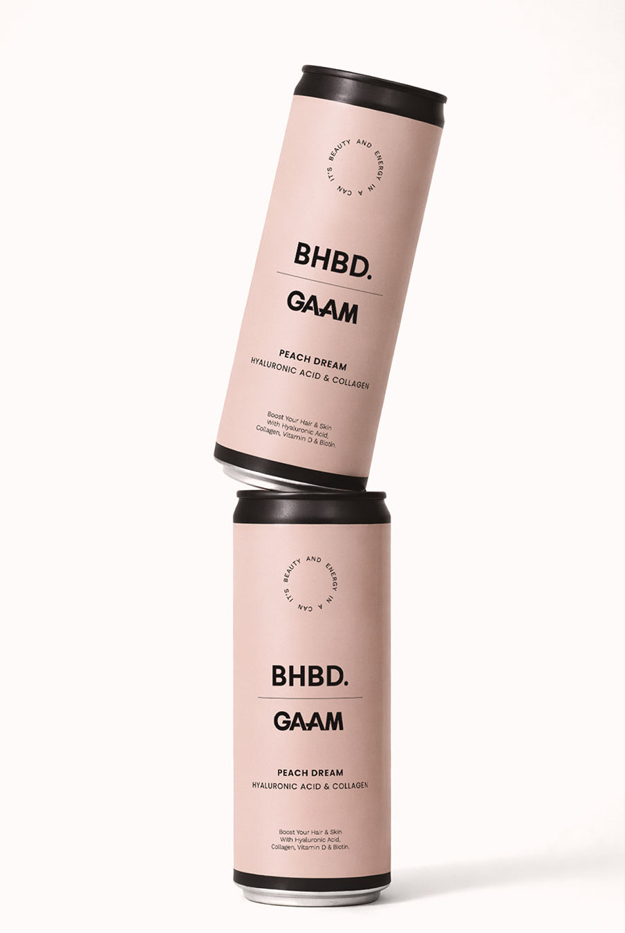 Peach Dream is a carbonated energy drink with a refreshing peach flavor, enriched with caffeine, collagen, hyaluronic acid, vitamin D, and biotin