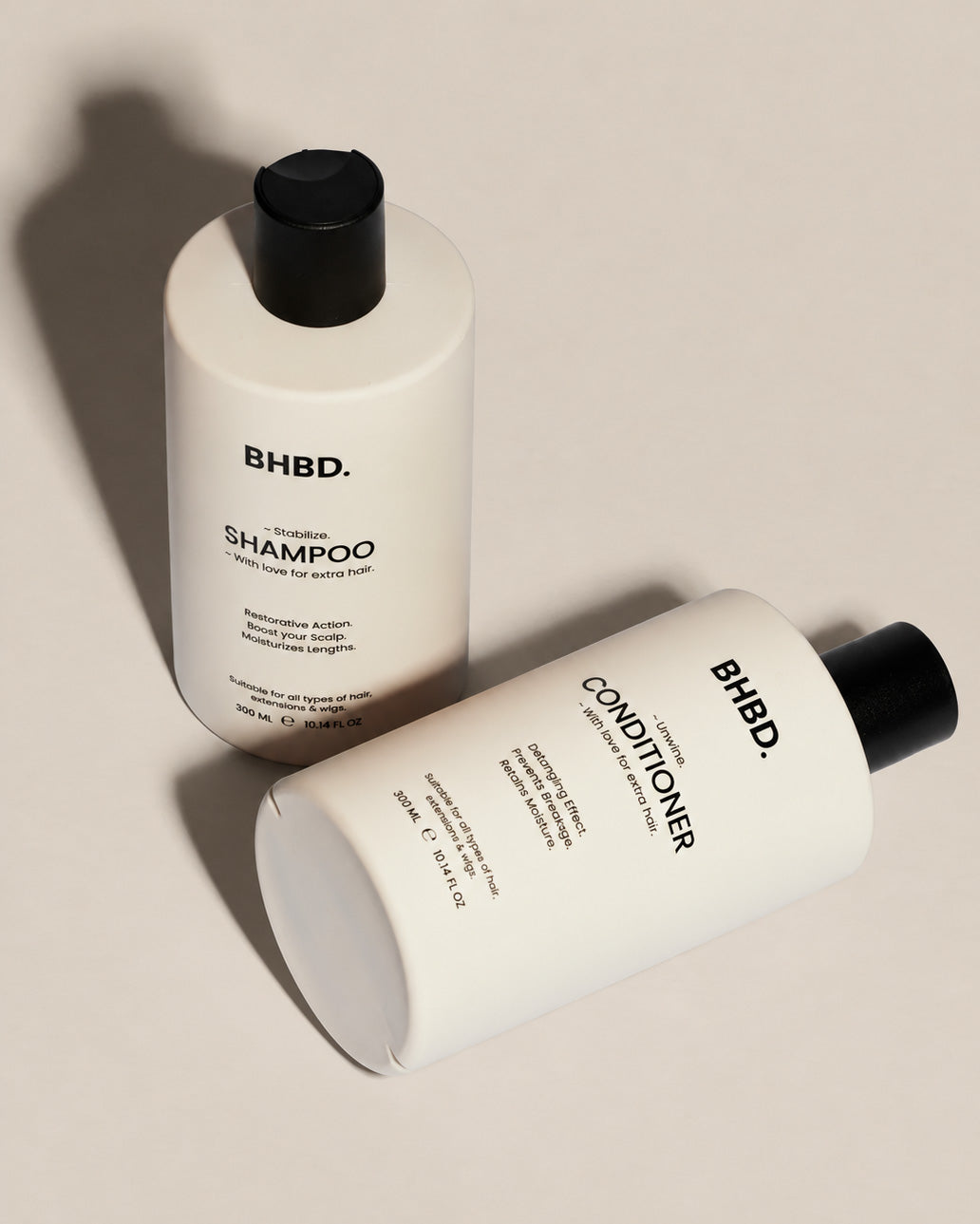 BHBD hair care essential kit. Includes shampoo and conditioner.