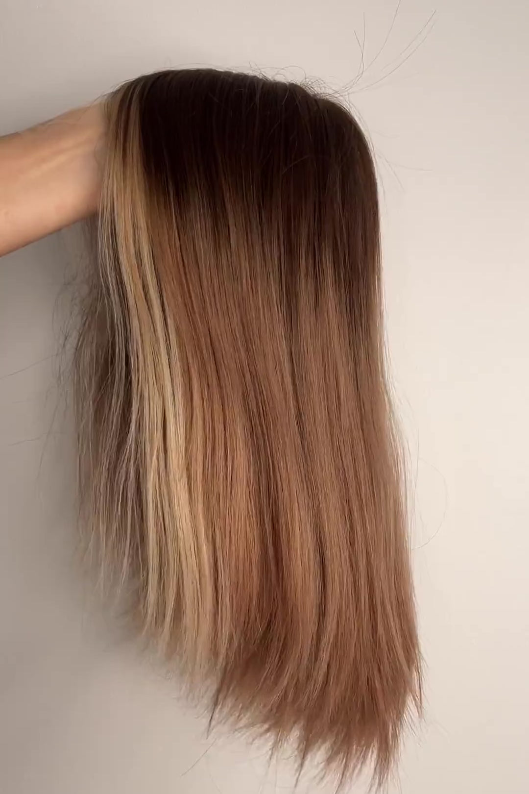 Video of a BHBD Sophia full lace wig. Detailed close-up of color, hairline and parting for a natural look.
