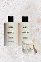 BHBDs hair rescue deal that includes Shampoo cleanses gently. Conditioner protects & shines. Mask deeply transforms hair. 