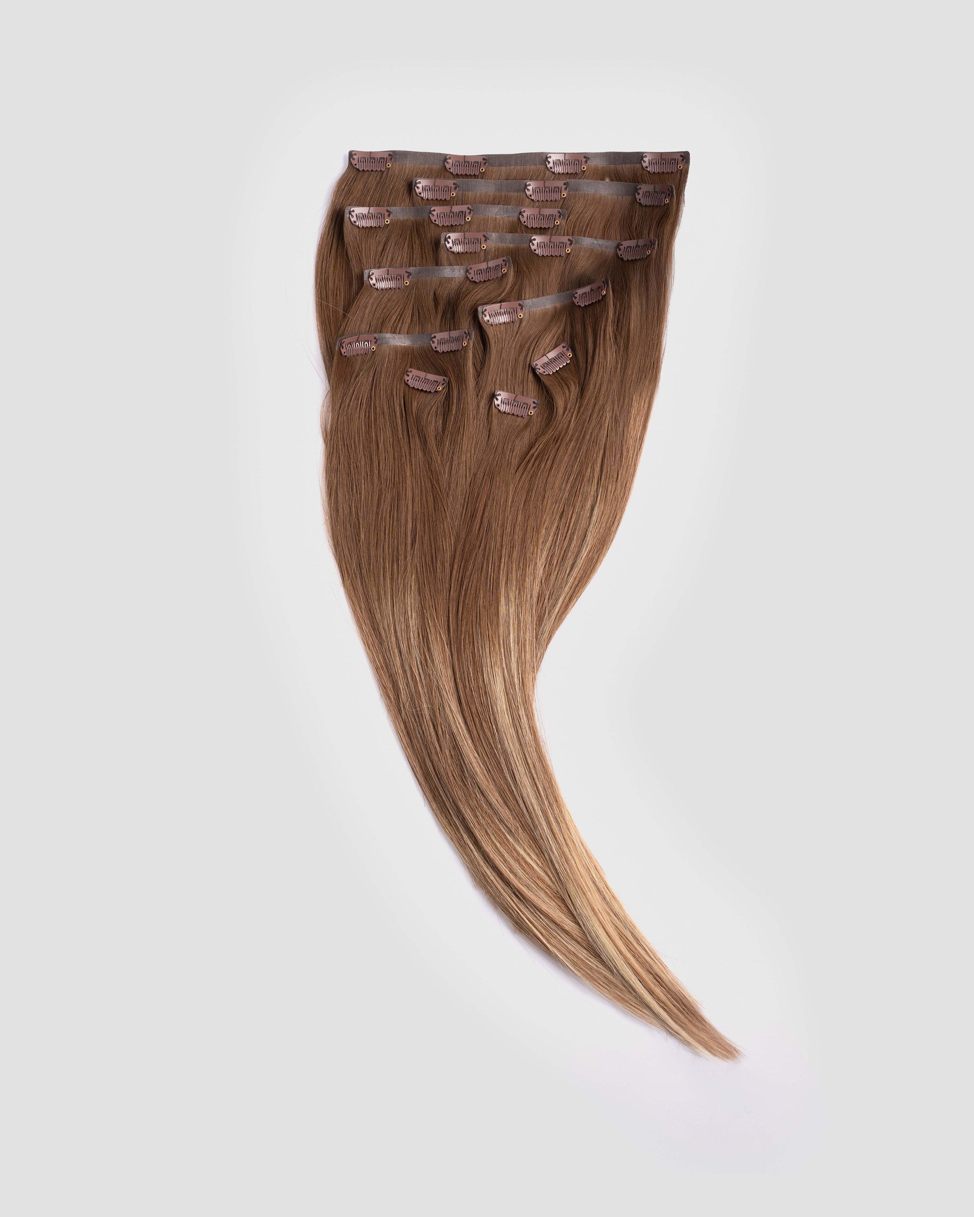 Clip In Extensions 4B-8N-11N_B_Balayage 100% Remy human hair