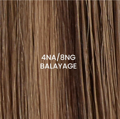 BHBD Fullness 4NA/8NG – Remy human hair extensions in ash brown with golden blonde blend; adds 10% extra volume; available in 35cm and 50cm. 100% Remy hair, gentle extensions.