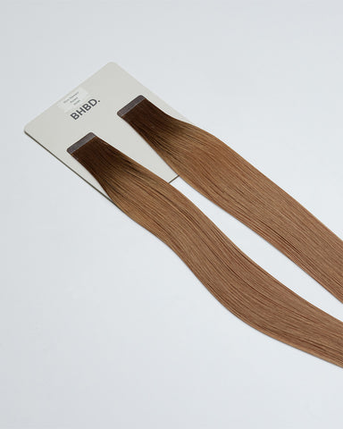  BHBD tape extensions: 35cm,50cm,60cm. Rooted 'Brun neutral ljusblond neutral 100% äkta hår.