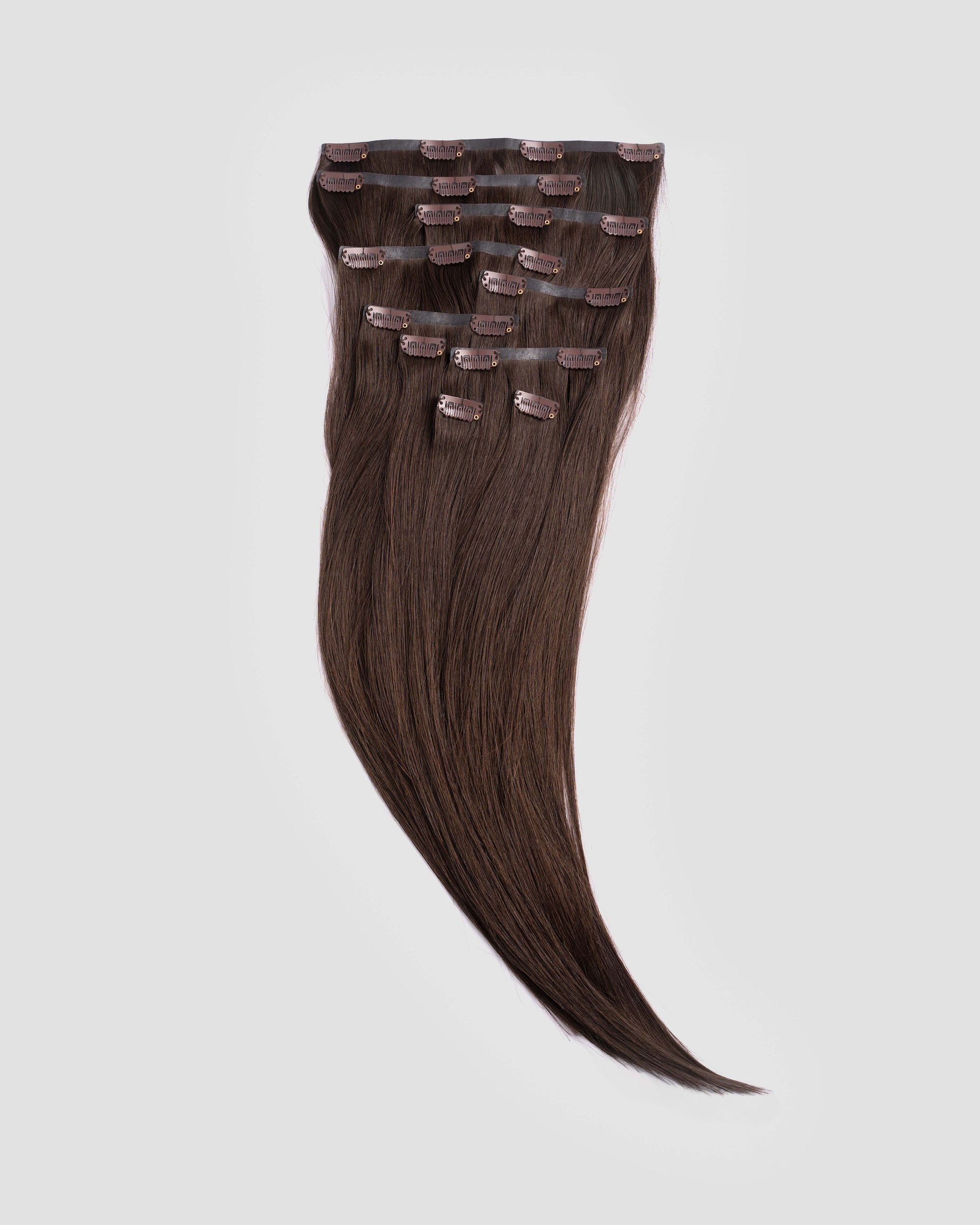 Clip In Extensions 4N_N_Neutral 100% Remy human hair