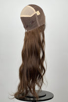 The wig is made with 100% human hair and comes in 60 cm. It has a mix of 3 colors to create a deep, warm and perfect brown.