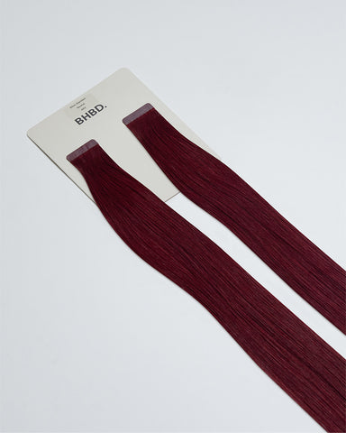 BHBD tape extensions: 35cm,50cm,60cm. Mörkblond röd violett100% äkta hår.