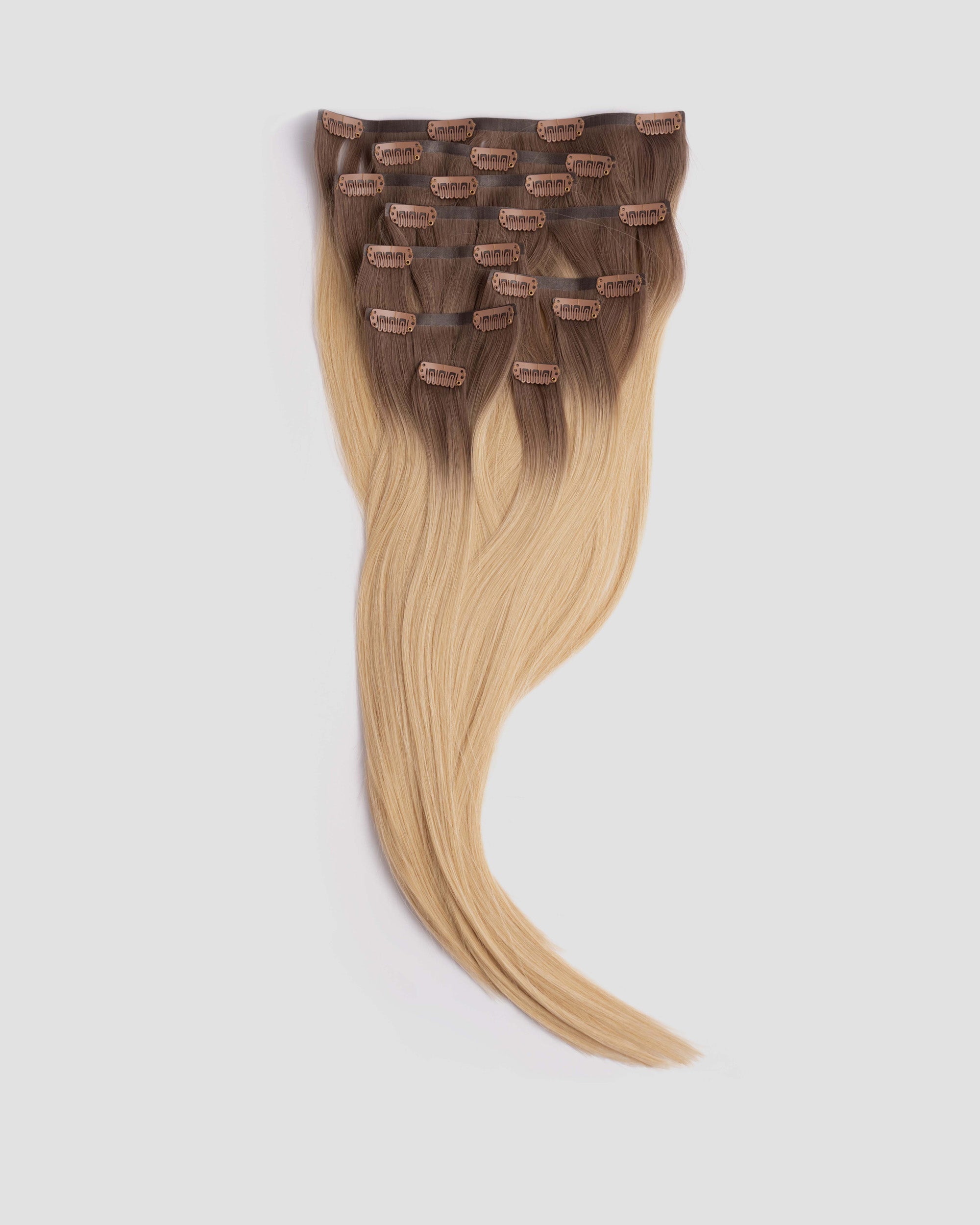 Clip In Extensions 8A-11N_R_Rooted 100% Remy human hair