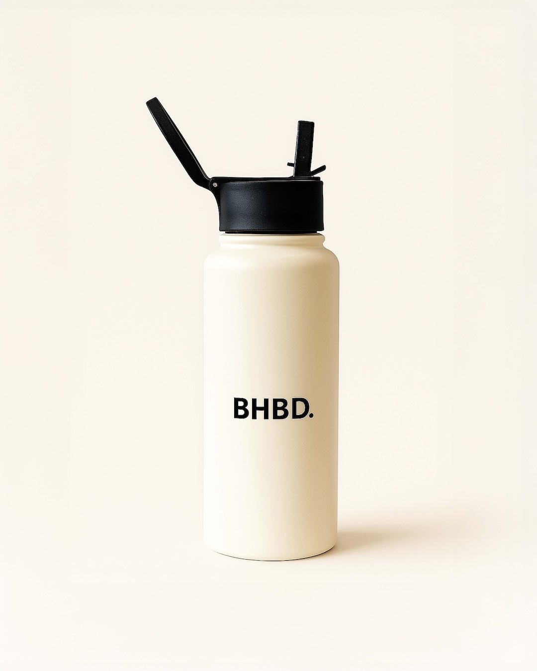 vattenflaska med sugrör i stål