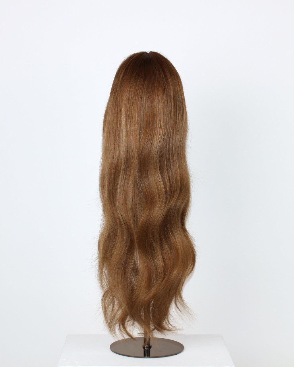Elena Wig – 50cm balayage wig in caramel brown to cool brown blend; shown from the back with soft layers.