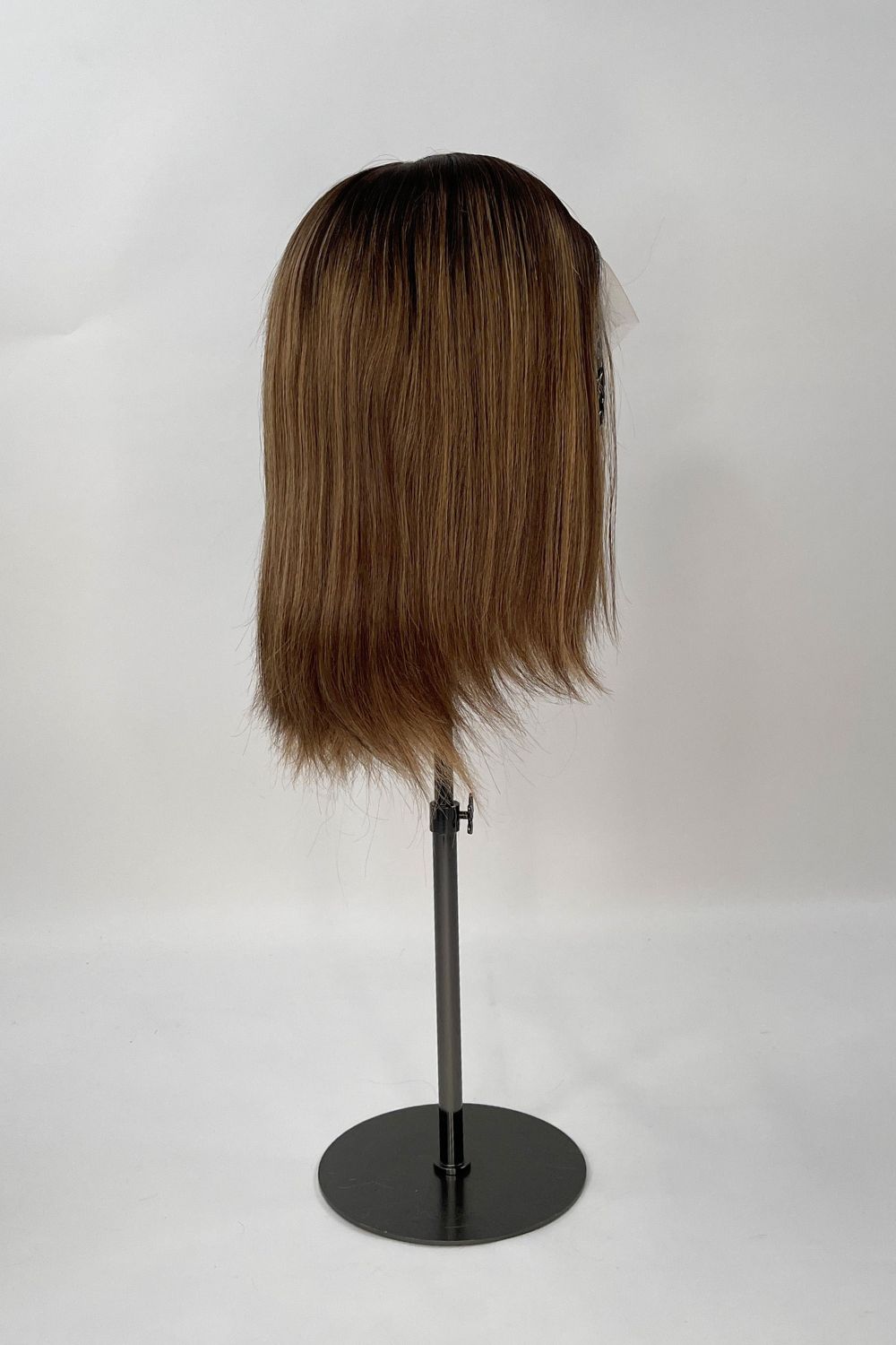 Natural looking BHBD Isabella wig. Brown wig with honey-toned highlights and full lace.