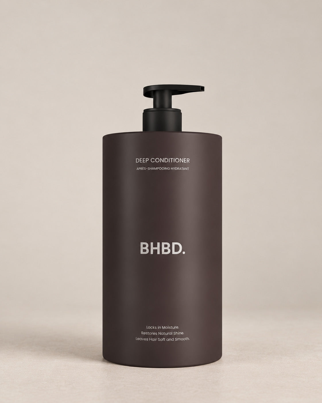 BHBD Deep Conditioner in a dark brown pump bottle, 750ml
