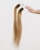 BHBD tape extensions: 35cm, 50cm, 60cm. Rooted Brown neutral lightblond neutral 100% real hair.