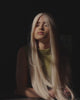 premium platinum blonde wig in 60 cm blowing in the wind