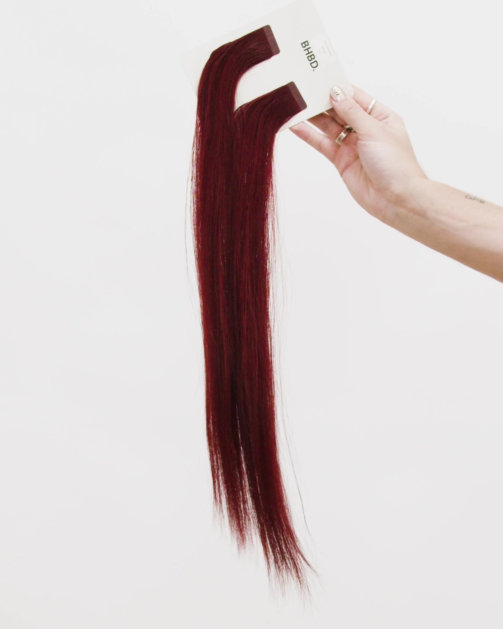 BHBD tape extensions: 35cm, 50cm, 60cm. Light brown red100% real hair.